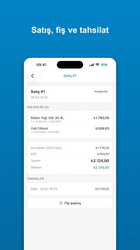 Baktam — Sales, receipts and payments